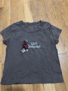 BRANDY MELVILLE Little Switzerland Brown  Graphic Tee